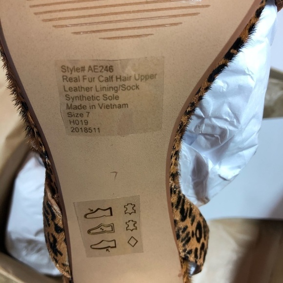 Madewell Brown Liv Leopard Calf Hair Sandals 7 - Picture 6 of 8
